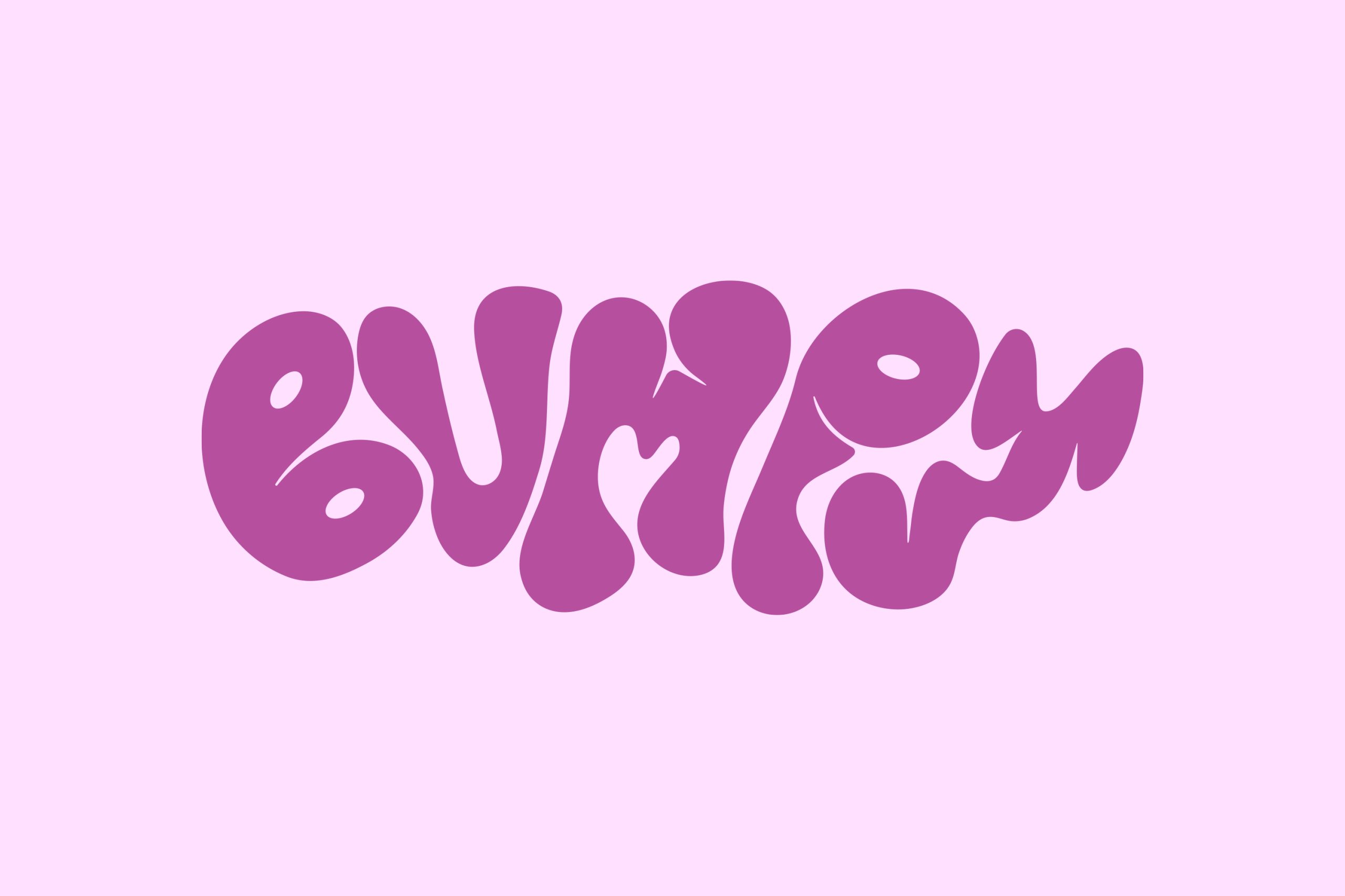 Image of custom lettering that says Bumpy. The letterforms are also very bumpy. The text is hot pink on a light pink background.