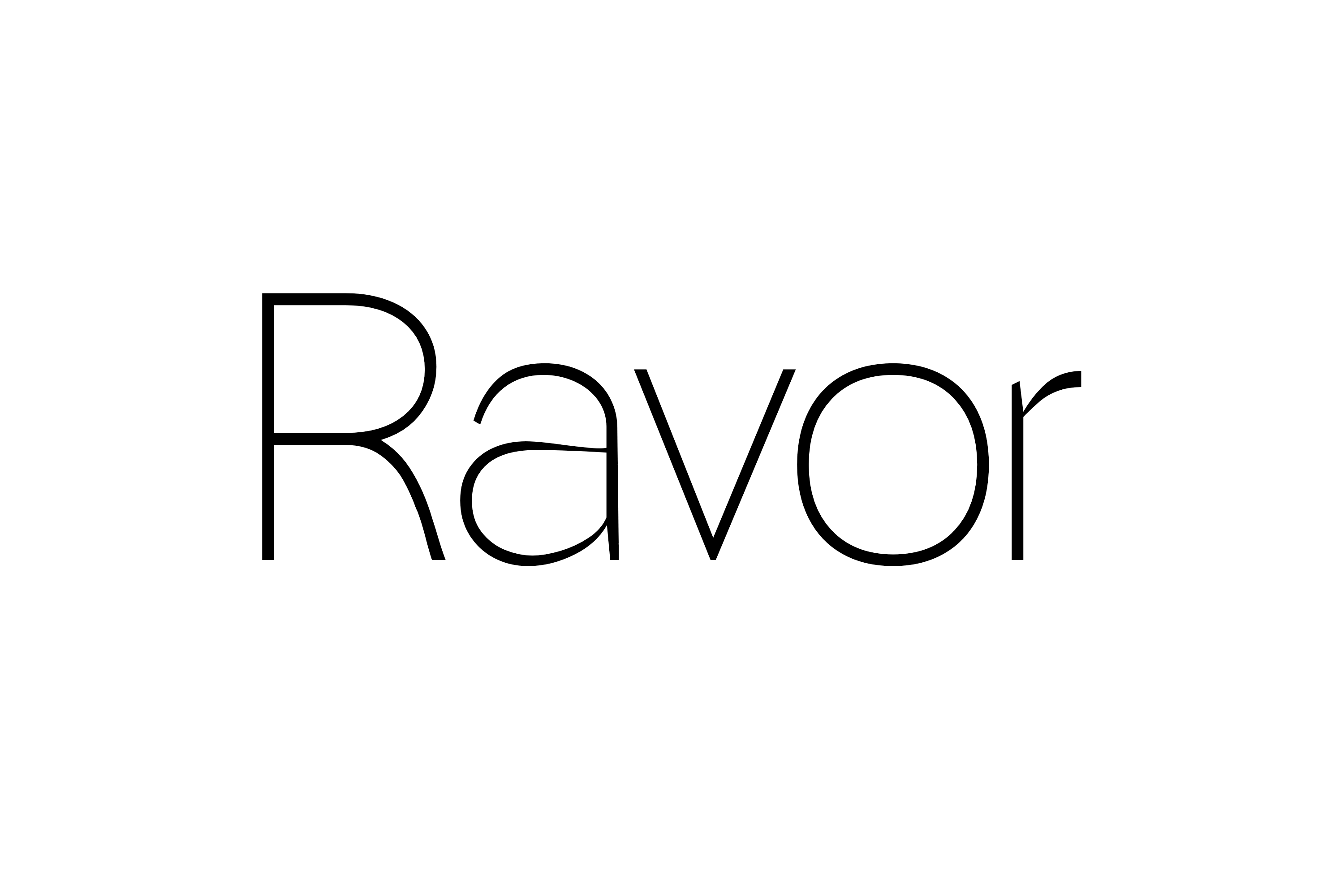 An animated gif of the typeface Ravor changing through all of its weights. From thin to heavy, and heavy back to thin.